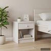 vidaXL Comodino Bianco 35x30x40 cm in Legno Massello di Pino