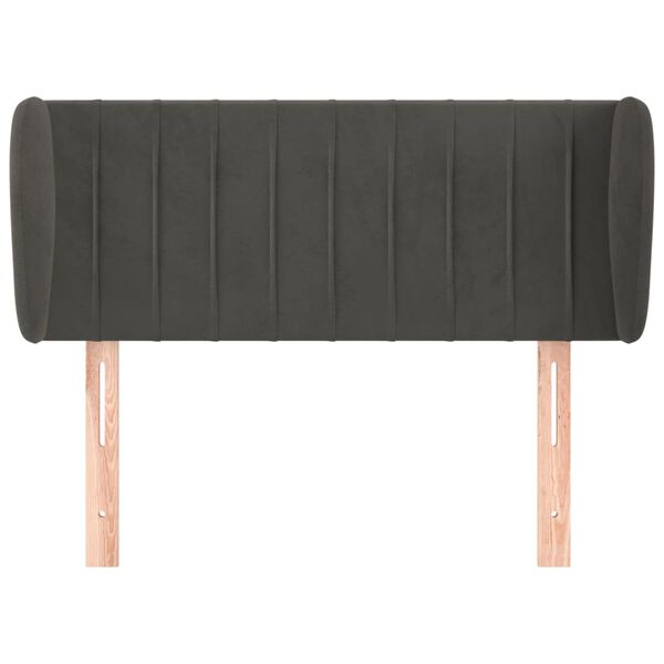 vidaXL Testiera ad Orecchio Grigio Scuro 93x23x78/88 cm in Velluto