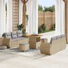 vidaXL Set Divano da Giardino 9 pcs Beige e Grigio Chiaro polyrattan