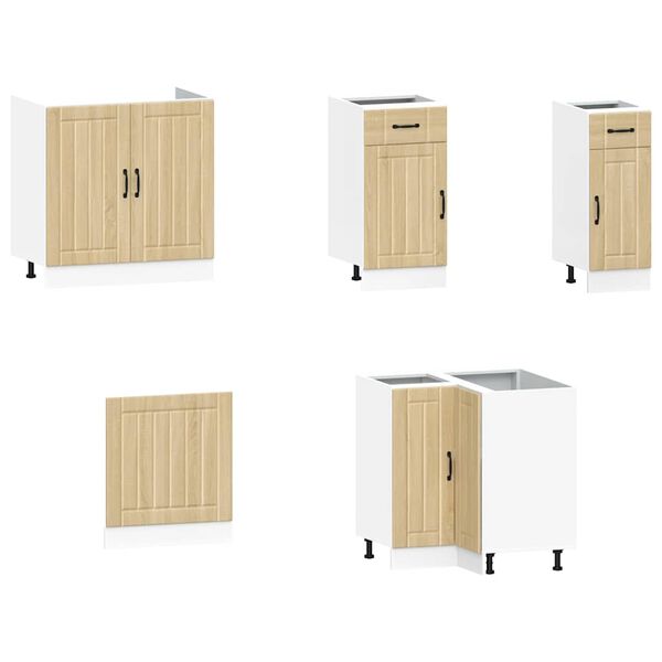 vidaXL Set Mobili da Cucina 11 pz Lucca Rovere Sonoma in Truciolato