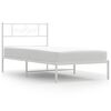 vidaXL Giroletto senza Materaso con Testiera Metallo Bianco 75x190 cm