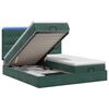 vidaXL Letto Ottomano con Materasso e LED Verde Scuro 200 x 200 cm