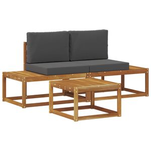 vidaXL Set di divani da esterno 3 pz Naturale