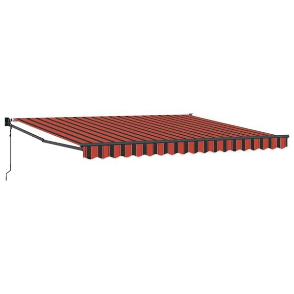 vidaXL Tenda Retrattile arancione e marrone 400 &times; 300 cm Tessuto