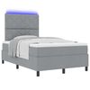 vidaXL Letto a molle con materasso Grigio chiaro 120 x 190 cm Tessuto