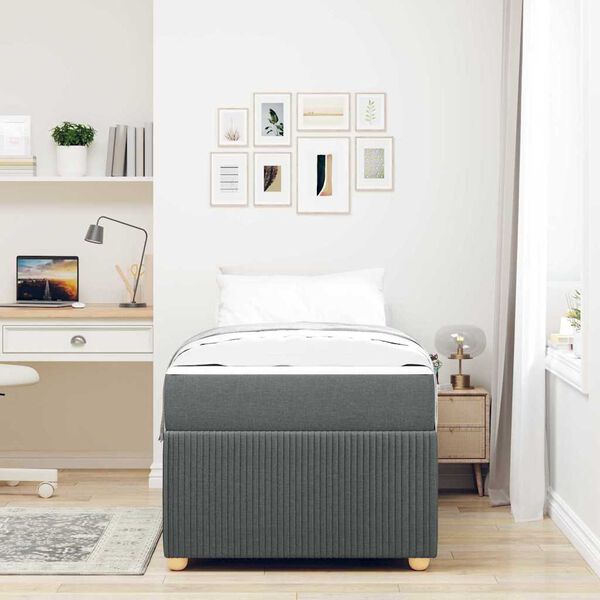 vidaXL Struttura del letto Grigio scuro 100 x 200 cm Tessuto