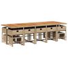 vidaXL Set da Pranzo da Giardino 15 pz con Cuscini Beige in Polyrattan