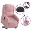 vidaXL Poltrona Alzapersona Massaggi Elettrica Reclinante Rosa Velluto