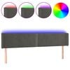 vidaXL Testiera a LED Grigio Scuro 163x16x78/88 cm in Velluto