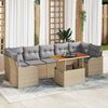 vidaXL Set Divano da Giardino 8 pcs Beige Poly Rattan