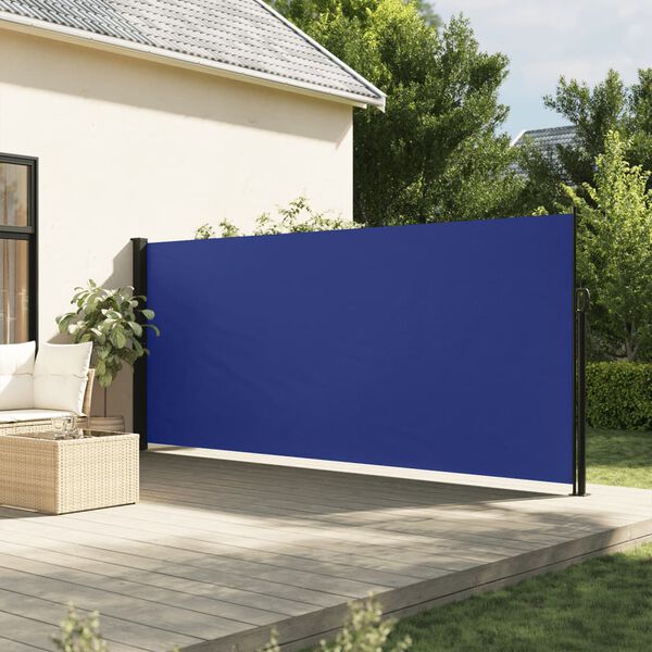 vidaXL Tenda da Sole Laterale Retrattile Blu 180x500 cm