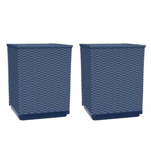 vidaXL Fioriere 2 pz Grigio Blu 30x30x37 cm in Polipropilene