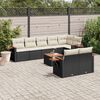 vidaXL Set Divani da Giardino 9 pz con Cuscini Nero in Polyrattan