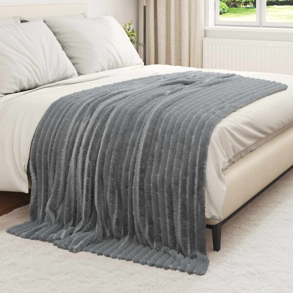 vidaXL Coperta Grigio scuro 200 x 150 cm Panno
