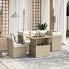 vidaXL Set Divano da Giardino 5 pz con Cuscini Beige in Polyrattan