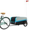 vidaXL Rimorchio da Bici Nero e Blu 45 kg in Ferro