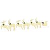 vidaXL Renne LED 7 pz Oro 43 x 18 x 66 cm Tessuto