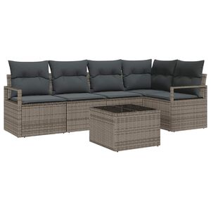 vidaXL Set di divani 6 pcs Grigio polyrattan