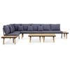 vidaXL Set Divani da Giardino 7 Posti con Cuscini Legno Acacia Marrone