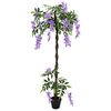 vidaXL Albero di Fiori di Fagiolo Artificiale Viola 80 x 18 x 160 cm