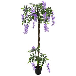 vidaXL Albero di Fiori di Fagiolo Artificiale Viola 80 x 18 x 160 cm