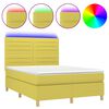 vidaXL Letto a Molle con Materasso e LED Verde 140x200 cm in Tessuto