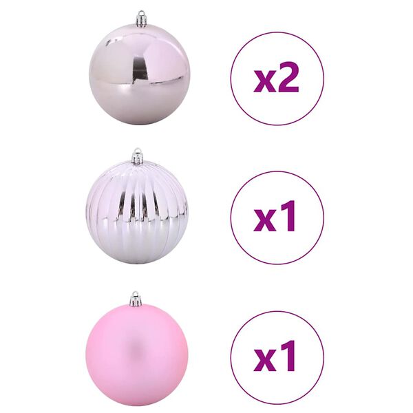 vidaXL Set di palline di Natale XXL 4 pcs Rosa Plastica
