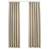 vidaXL Tende Oscuranti con Ganci 2 pz Beige 140x175 cm