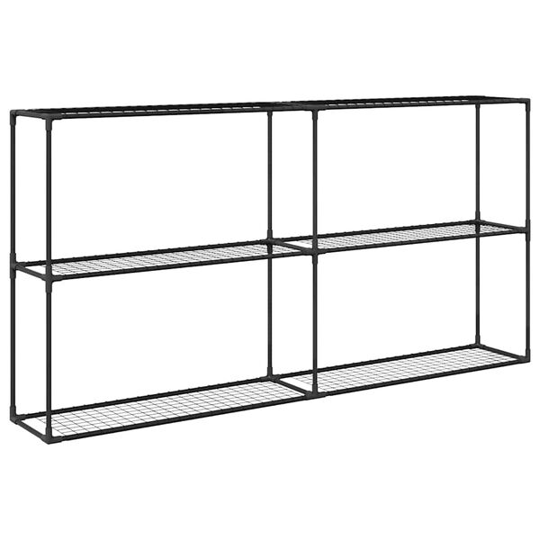 vidaXL Supporto per piante a 3 livelli Nero 200 x 32 x 104 cm Acciaio