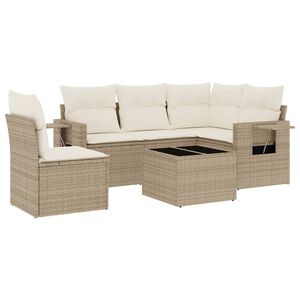 vidaXL Set Divano da Giardino 6 pz con Cuscini Beige in Polyrattan