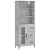 vidaXL Credenza Grigio Cemento 69,5x34x180 cm in Legno Multistrato