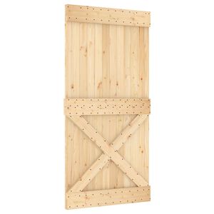 vidaXL Porta scorrevole NARVIK Naturale e Nero 100 x 210 cm (213,5 cm)