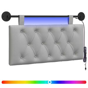 vidaXL Testiera sospesa Con luce LED Grigio Nuvola Tessuto