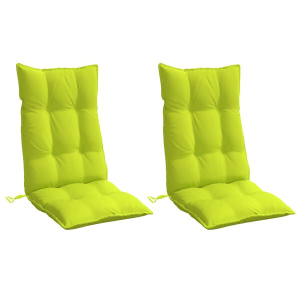 vidaXL Cuscini Sedia Schienale Alto 2 pz Verde Chiaro Tessuto Oxford