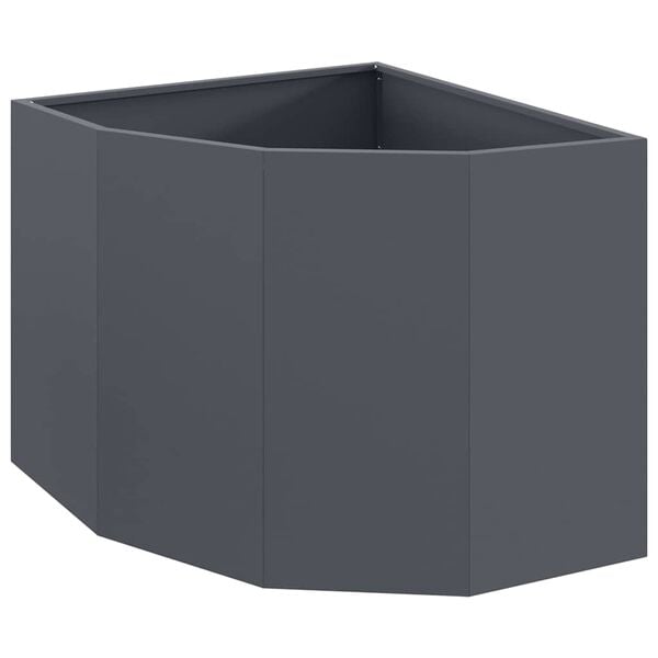 vidaXL Vaso d'angolo Antracite 60 x 60 x 50 cm Acciaio