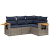 vidaXL Set Divani da Giardino 4 pz con Cuscini Grigio in Polyrattan
