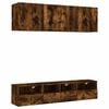 vidaXL Mobili TV a Muro 5pz Rovere Fumo in Legno Multistrato