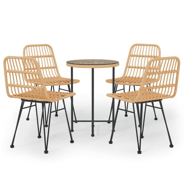 vidaXL Set da Pranzo da Giardino 5 pz in Polyrattan