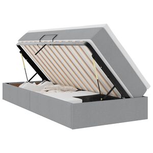 vidaXL Letto con contenitore e materasso Grigio chiaro 100 x 200 cm