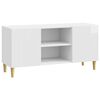 vidaXL Mobile TV Bianco Lucido 102 x 34,5 x 50 cm Legno ingegnerizzato