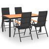 vidaXL Set da Pranzo da Giardino 5 pz Nero e Marrone
