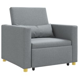 vidaXL Divano letto estraibile singolo Grigio chiaro 90 x 165 x 87 cm