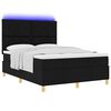 vidaXL Letto a Sorgente LED con materasso Nero 140 x 190 cm Tessuto