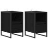 vidaXL Comodino 2 pz Rovere Nero 39,5 x 30 x 50 cm