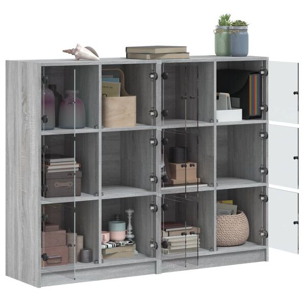 vidaXL Libreria Ante Grigio Sonoma 136x37x109 cm in Legno Multistrato