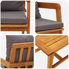 vidaXL Set bistrot con cuscino 3 pcs Marrone Legno di Acacia Massello