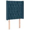 vidaXL Testiera ad Orecchio Blu Scuro 83x16x118/128 cm in Velluto