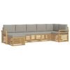 vidaXL Set di divani da esterno 7 pz Bianco e Grigio Chiaro