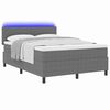 vidaXL Letto a molle Grigio chiaro e bianco 203 x 160 x 88 cm
