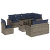 vidaXL Set Divani da Giardino 9 pz con Cuscini Grigio in Polyrattan